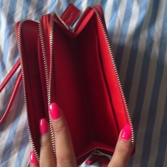 Coach Red Wristlet Wallet - Picture 7 of 8
